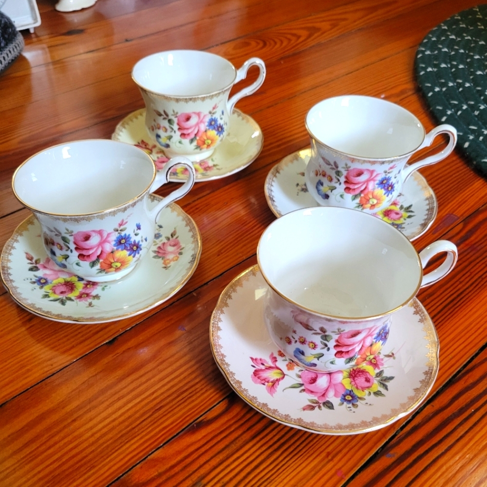 Royal Grafton fine bone china pastel floral tea set 8pc